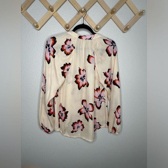 A.L.C. jules pink floral print silk blouse size 0 - Picture 8 of 9